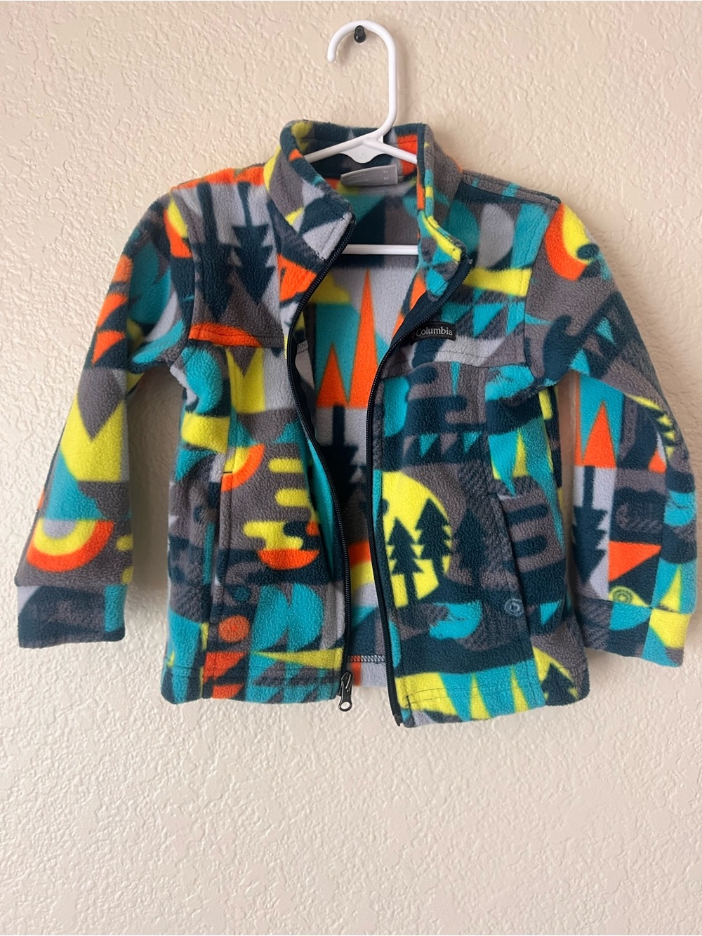 Columbia Kids' Multicolor Fleece Jacket - Gray Teal Orange